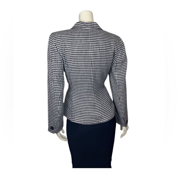 LIKE NEW Vintage Christian Dior Black/Cream Houndstooth Double-Breasted Jacket - Picture 8 of 11